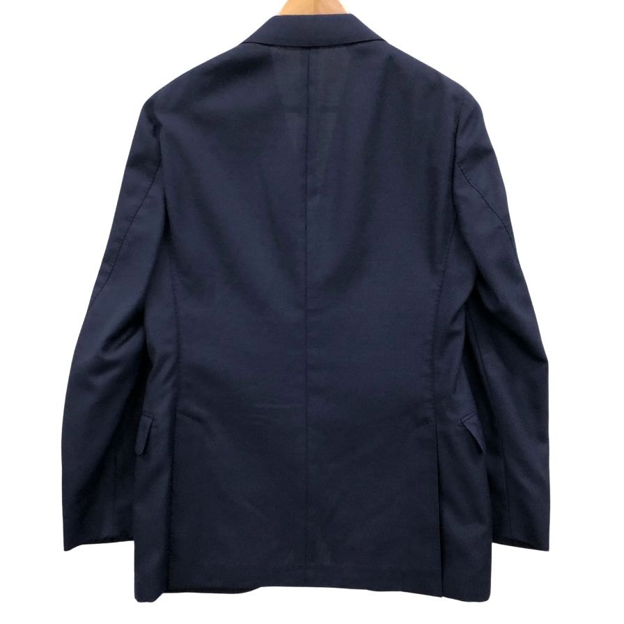 美品◆ラルディーニ テーラードジャケット 段返り3B サマーウール ネイビー メンズ サイズ46 LARDINI 【AFB26】