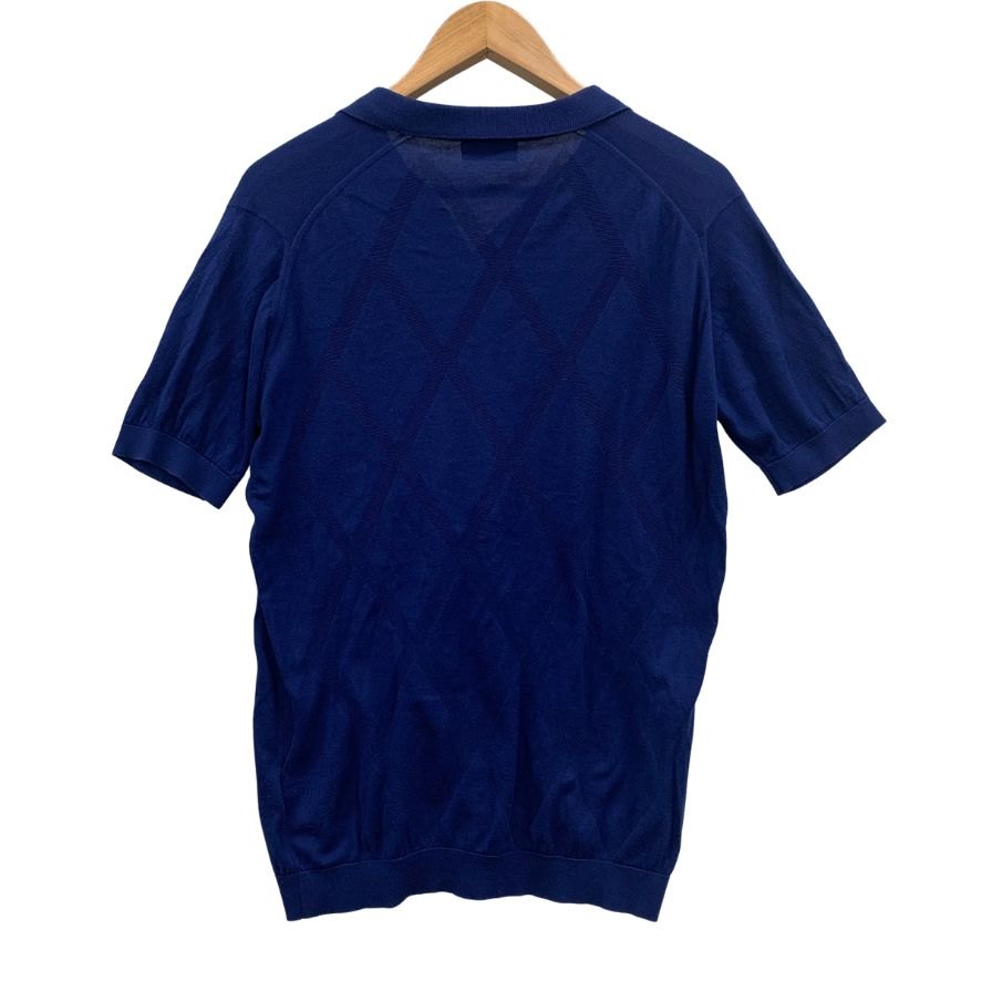 中古◆ジョンスメドレー 半袖ニットポロ スキッパー ブルー メンズ サイズL JOHN SMEDLEY 【AFB29】