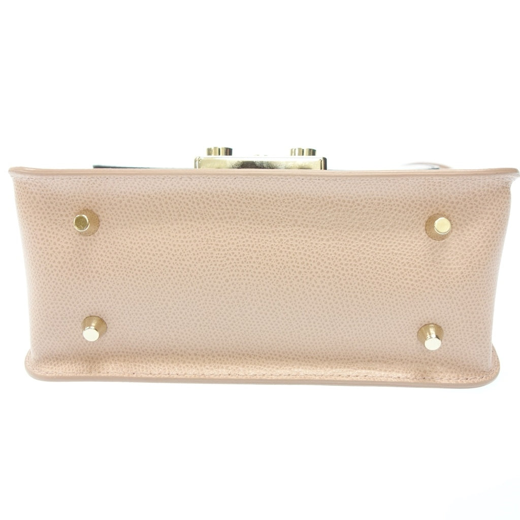 中古◆フルラ ショルダーバッグ G7491 メトロポリス ピンク×ブラック系 レディース FURLA【AFE4】