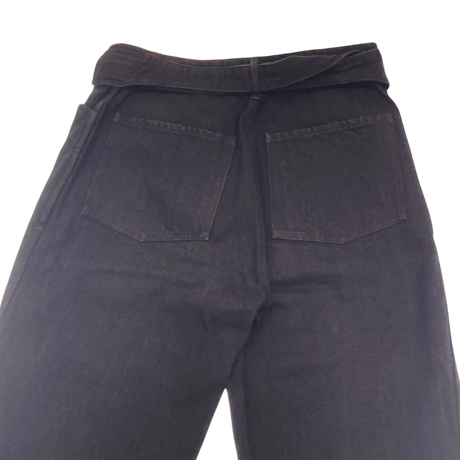 美品◆コモリ デニムパンツ ベルテッド 19AW Q03-03005 メンズ ブラック サイズ1 COMOLI 【AFB16】