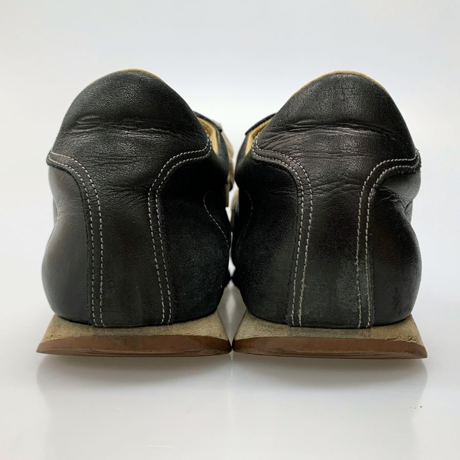 サントーニ レザースニーカー ブラック メンズ サイズ8 SANTONI 約26.5cm【AFC28】