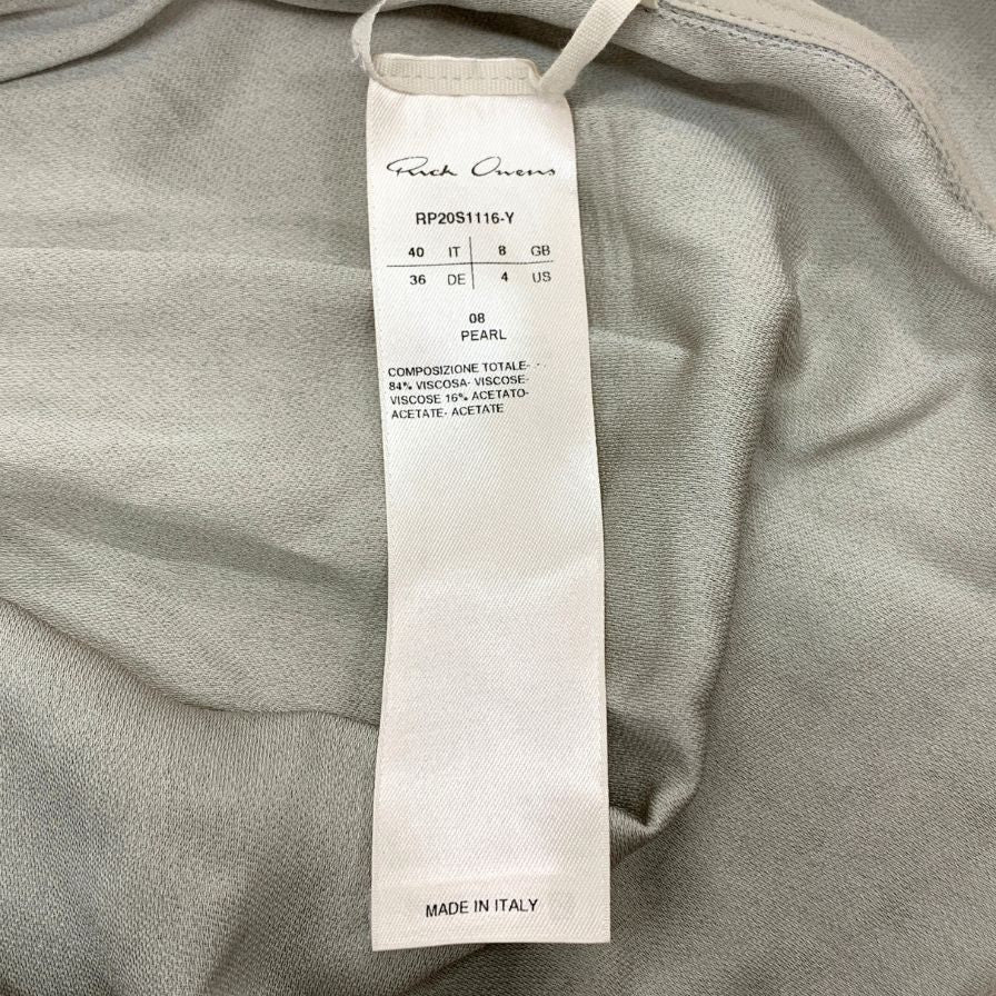 美品◆リックオウエンス ギャザーウエスト チュニック RP20S1116-Y サイズ40 ベージュ レディース Rick Owens 【AFB1】
