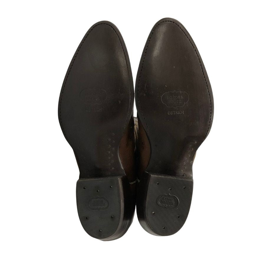 ノコナ ブーツ ウエスタンブーツ オーストリッチ レザーコンビ メンズ サイズ8D ブラウン系 NOCONA BOOTS 約27.0cm【AFC29】