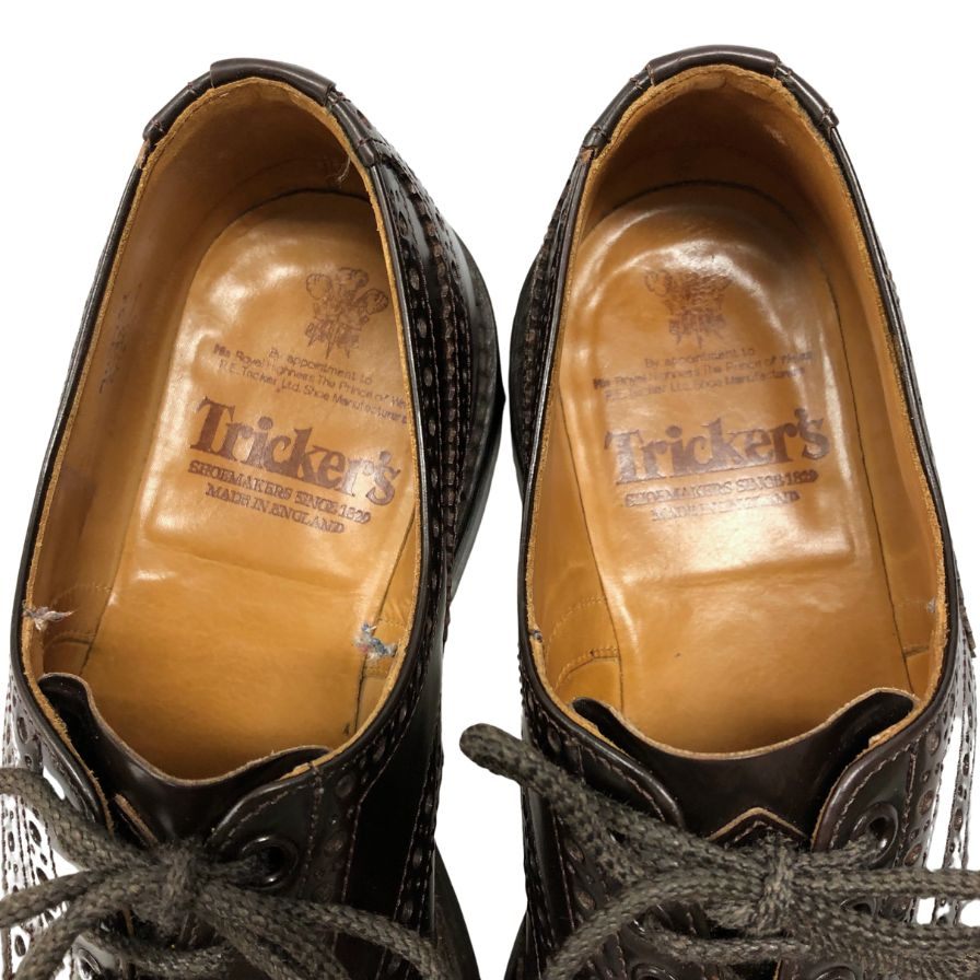 トリッカーズ レザーシューズ バートン ウィングチップ 5633 ダークブラウン メンズ サイズ7.5 Tricker`s BOURTON ビジネスシューズ 約26.0cm【LA】【中古】