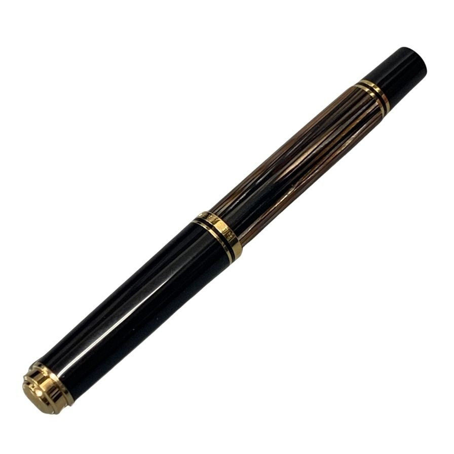 ペリカン 万年筆 スーベレーン M400 14C-585 EF刻印 茶縞 ストライプ Pelikan Souveran【AFI12】