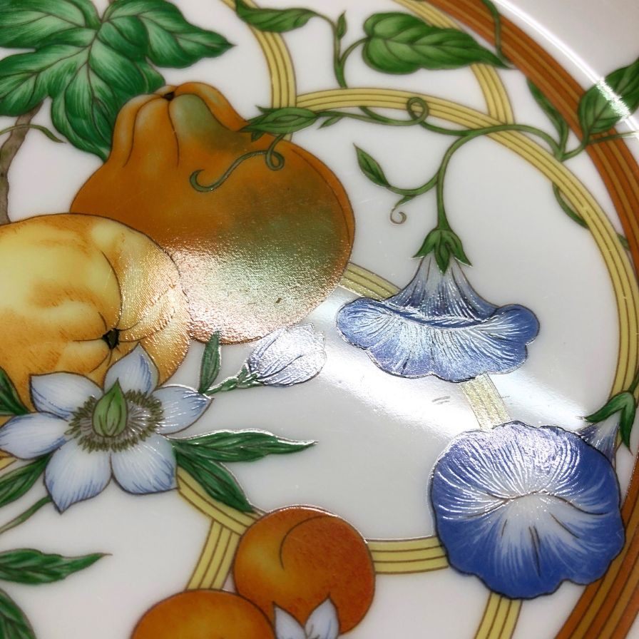エルメス シエスタ ディーププレート 花柄 総柄 約19.5㎝ HERMES【AFI28】【中古】