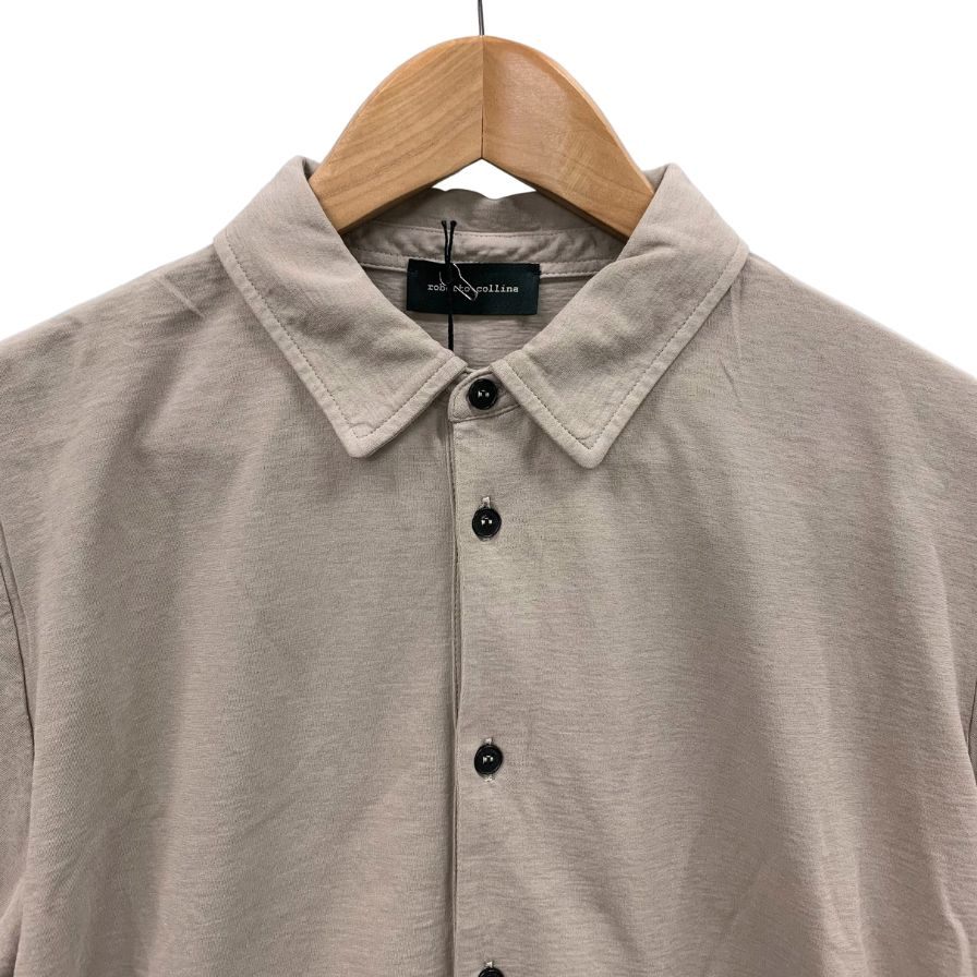 新品同様◆ロベルトコリーナ 半袖シャツ RE90025 ベージュ サイズ48 メンズ roberto collina 【AFB24】