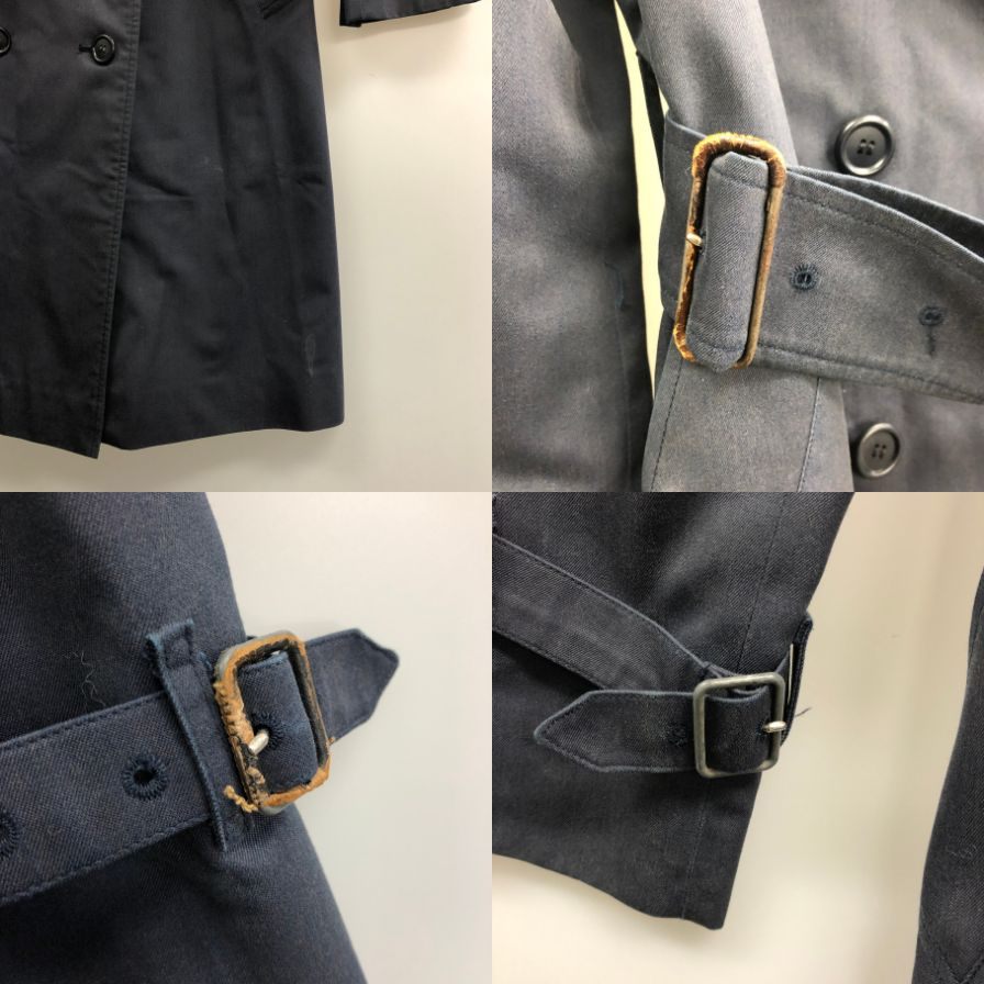 中古◆バーバリー トレンチコート 90年代 イングランド製 ネイビー レディース サイズ表記なし Burberry 【AFF23】