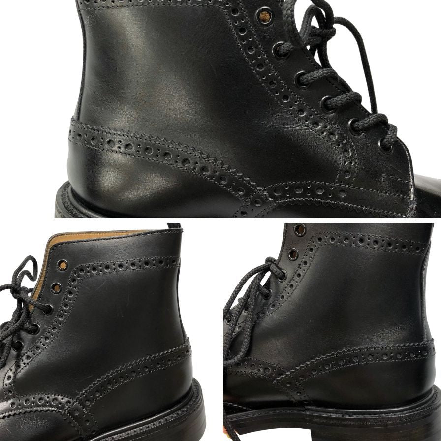 トリッカーズ レースアップブーツ モールトン エイコン ブラック メンズ サイズ8 Tricker’s ブーツ 約26.5cm【LA】【中古】