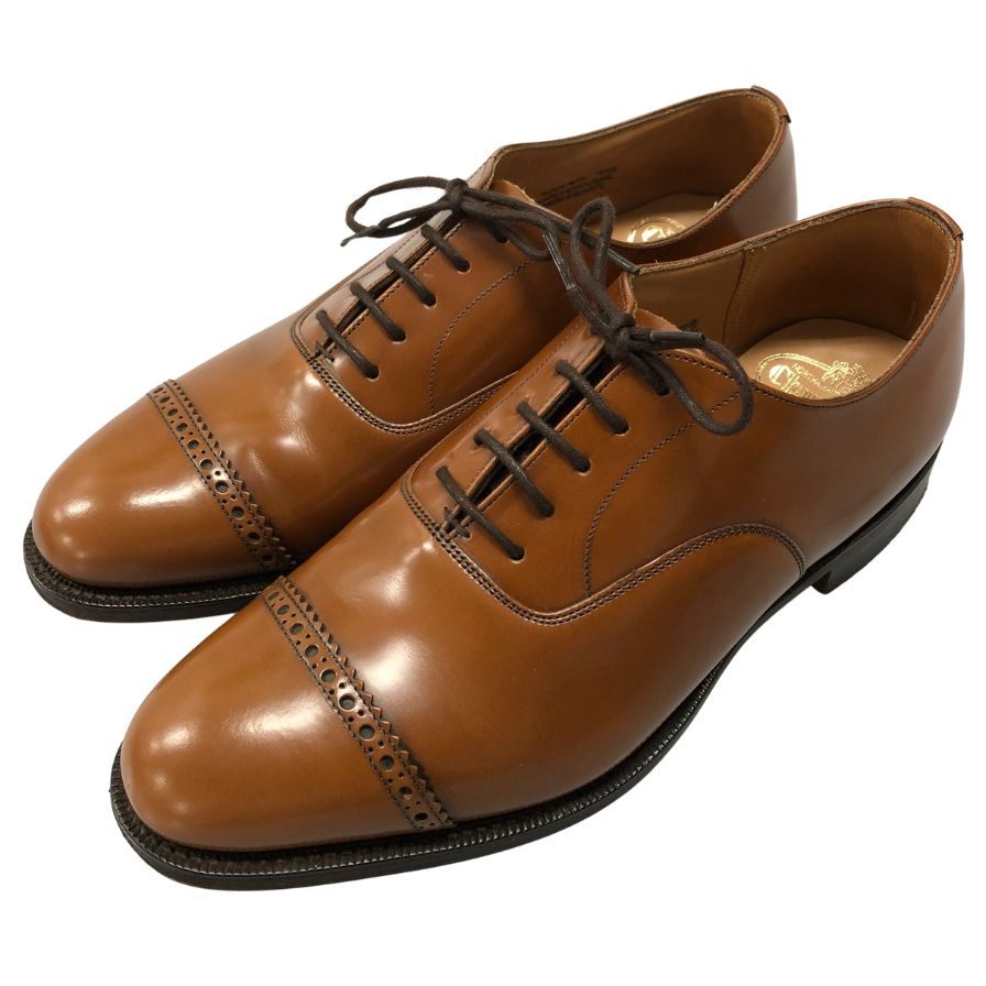 チャーチ レザーシューズ パンチドキャップトゥ バークロフト 84ラスト バインダーカーフ ブラウン サイズUK65F Church's Barcroft 約25.5cm【LA】