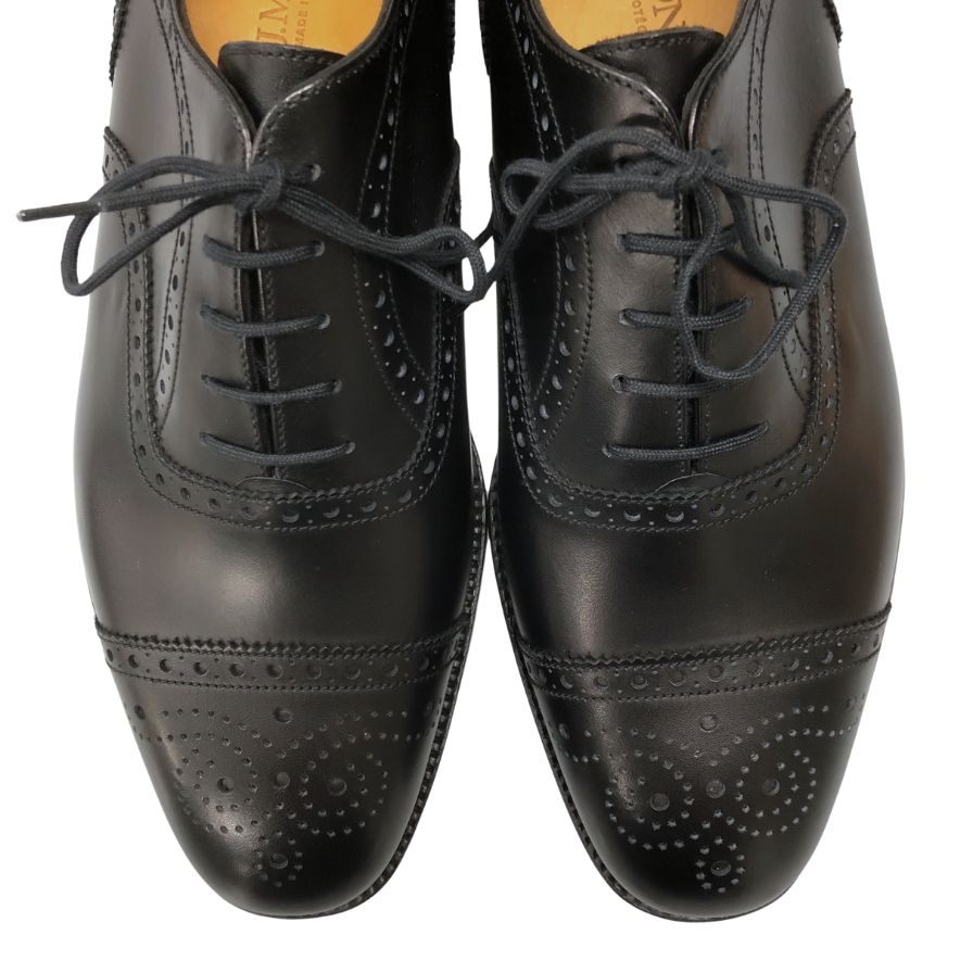 ジェイエムウエストン レザーシューズ セミブローグ パンチドキャップトゥ 310 ブラック サイズ9.5 J.M.WESTON ビジネスシューズ 約28.0cm【LA】【中古】