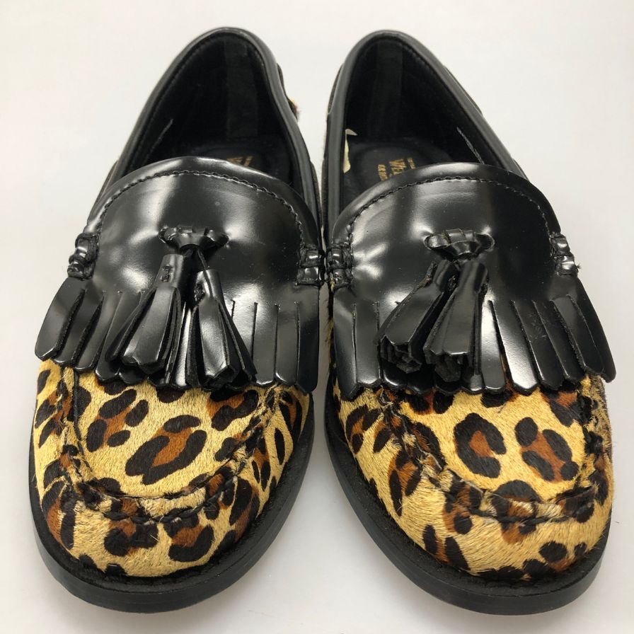 ジーエイチバス ローファー ウィージャンズ タッセル レオパード サイズ4.5 ブラック系 G.H.Bass&Co. WEEJUNS LARSON 約23.5cm【AFD1】