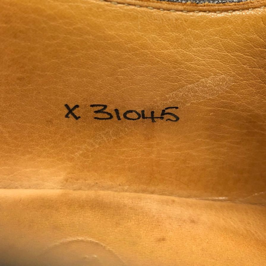 クロケット&ジョーンズ レザーシューズ ブランスウィック パンチドキャップトゥ カーフ サイズ8E ブラウン Crockett&Jones BRUNSWICK 約26.5cm【AFC28】