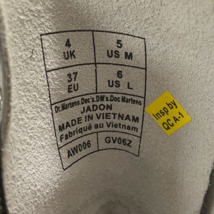 ドクターマーチン ブーツ ジャドン シルバー 8ホール サイズUK4 DR MARTENS Jadon SILVER 約23.0cm【AFD5】