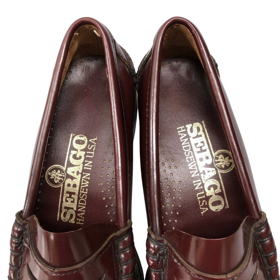セバゴ コイン ローファー レザー シューズ ペニー USA製 バーガンディ メンズ サイズUS7 SEBAGO 約25.5cm【AFC9】