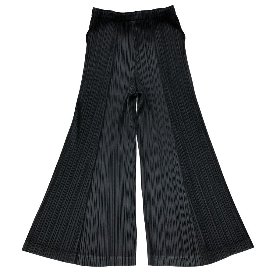 プリーツプリーズ イッセイミヤケ パンツ THICKER BOTTOMS ポリエステル サイズ5 レディース ブラック PLEATS PLEASE ISSEY MIYAKE 【AFB38】