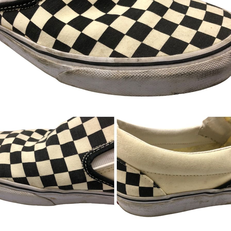 バンズ スリッポン チェッカー ブラック×ホワイト メンズ サイズ28.5 VANS 約28.5cm【AFC41】