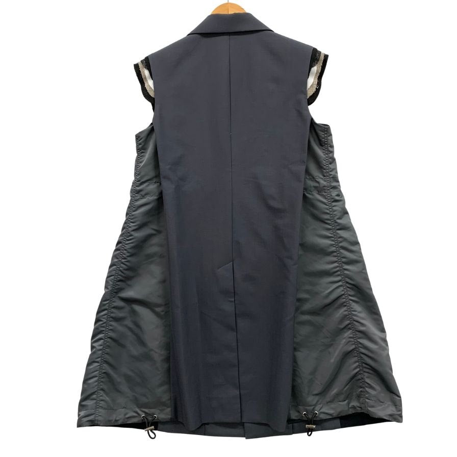 極美品◆サカイ 23AW ベスト ジレ Suiting Mix Vest 23ー06756 グレー レディース サイズ1 Sacai 【AFB30】