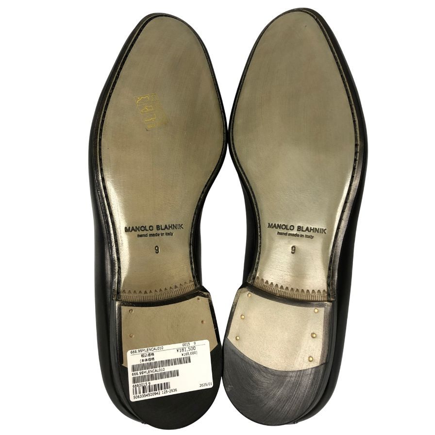 マノロブラニク タッセルローファー ブラック サイズ9 MANOLO BLAHNIK 約27.5cm【AFD5】