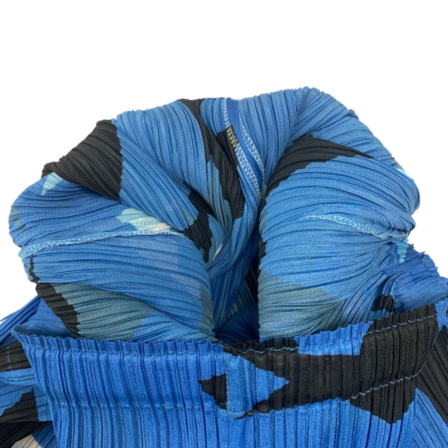 美品◆プリーツプリーズ イッセイミヤケ パンツ ブルー系 PP41-JF724 ポリエステル サイズ4 レディース PLEATS PLEASE ISSEY MIYAKE 【AFB46】
