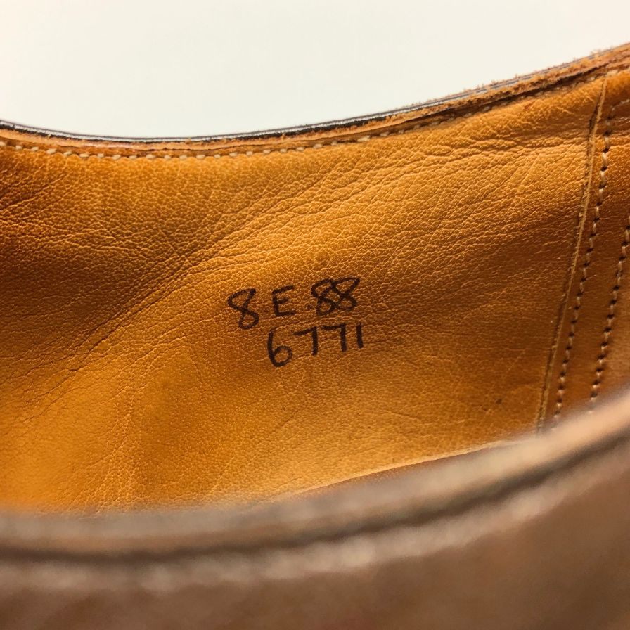 エドワードグリーン 外羽根 パントチドキャップトゥ旧工場 筆記体ロゴ 88ラスト ブラウン UK8E メンズ EDWARD GREEN ビジネスシューズ 約26.5cm【LA】【中古】