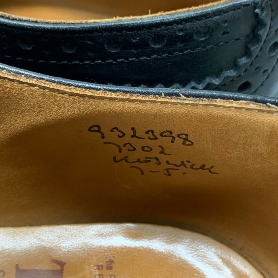 中古◆トリッカーズ レザーシューズ ダービー ブローグス ケスウィック サイズ7 メンズ ブラック 7302 Tricker's DERBY BROGUES KESWICK 約25.5cm【LA】