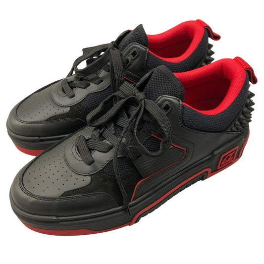 クリスチャンルブタン 23AW ローカットスニーカー アストロルビ スパイクスタッズ ブラック×レッド サイズ40 CHRISTIAN LOUBOUTIN 約24.5cm【AFC35】