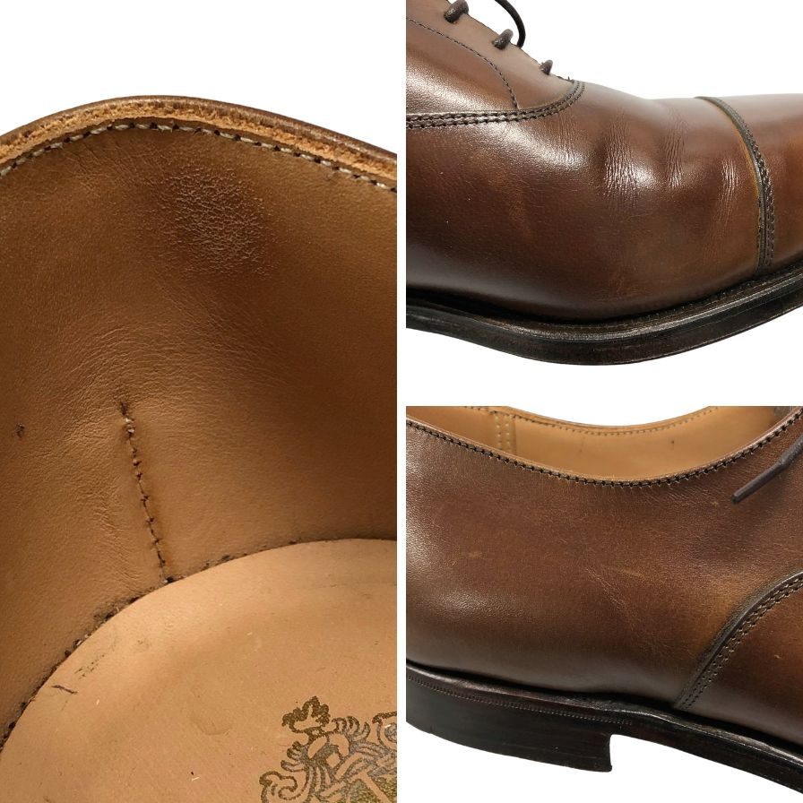クロケット&ジョーンズ レザーシューズ 内羽根 ストレートチップ コノート 236ラスト メンズ ブラウン サイズ7.5E CROCKETT&JONES CONNAUGHT ビジネスシューズ 約26.0cm【LA】【中古】