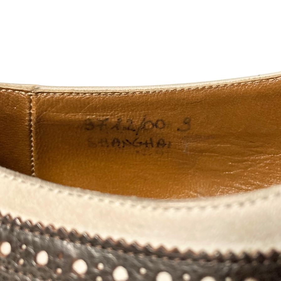 チャーチ シャンガイ シングルモンク サイズ9 ブラウン×ホワイト Church's ビジネスシューズ 約27.5cm【LA】【中古】