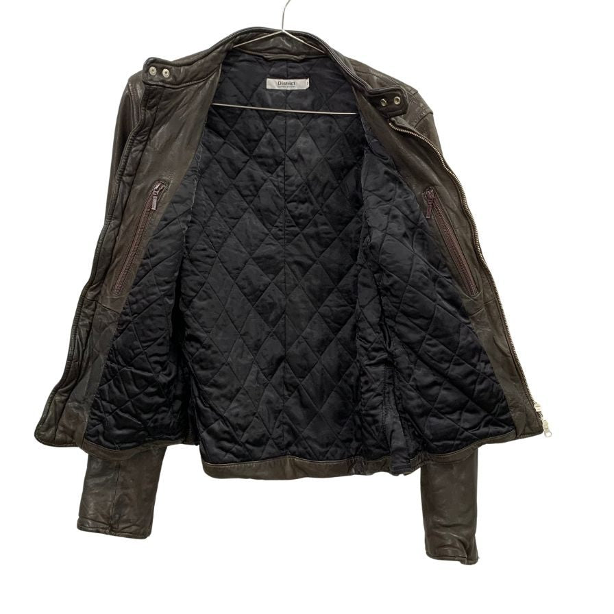 美品◆ユナイテッドアローズ ディストリクト シングルライダースジャケット サイズM ブラウン メンズ UNITED ARROWS District 【AFA22】