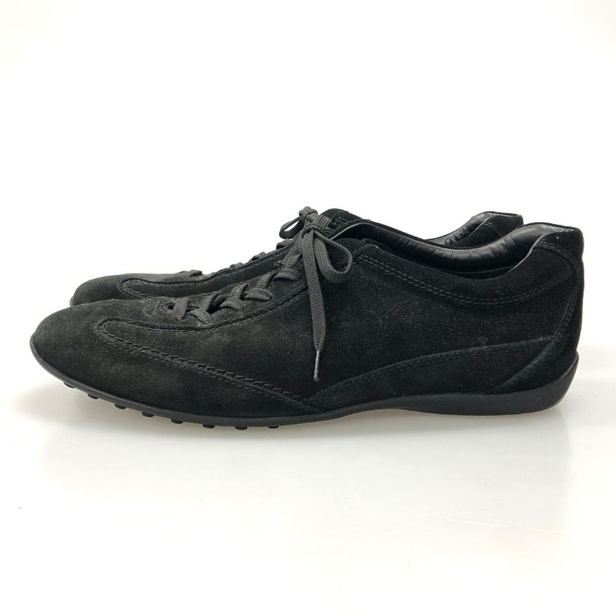 トッズ シューズ ドライビングシューズ レースアップ スエード ブラック メンズ サイズ7.5 TOD’S 約26.0cm【AFC47】