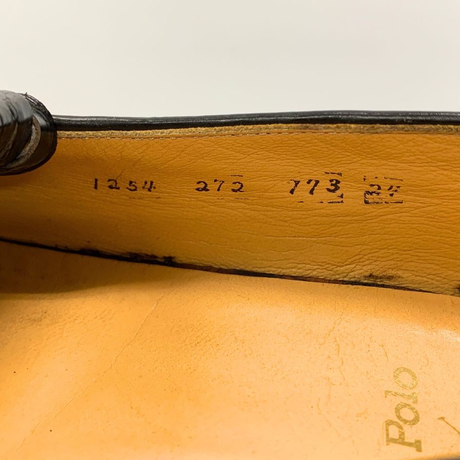 ラルフローレン リアルクロコダイルレザー ローファー ブラック サイズ24EE メンズ 革靴 Polo Ralph Lauren 約24.0cm【AFC6】