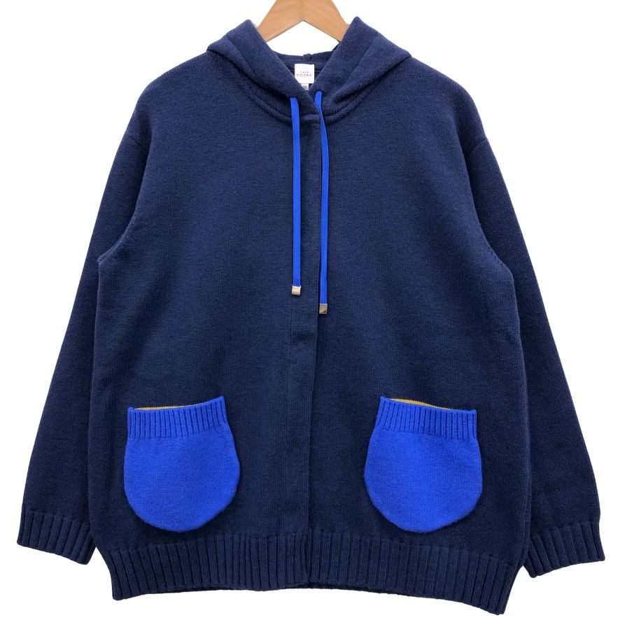 新品同様◆カーサピッコーネ カーディガン ネイビー サイズ38 レディース CASA PICONE 【AFB22】