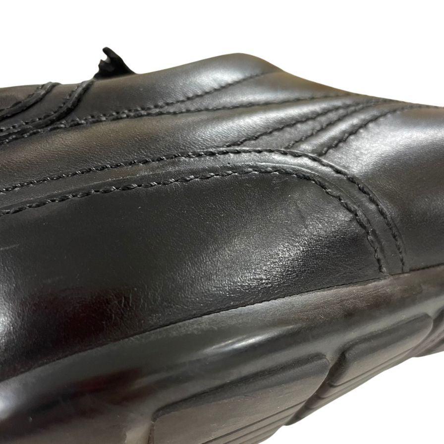 ルイヴィトン レザー ローカット スニーカー シューズ 靴 #6 1/2 GO0035 ブラック メンズ LOUIS VUITTON LEATHER LOW CUT SNEAKERS 約25.5cm【AFC4】