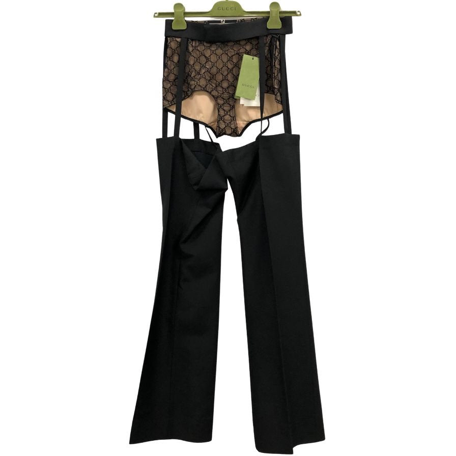 グッチ 2022 コレクション セパレート パンツ レディース サイズ38 ブラック GUCCI 【AFB40】