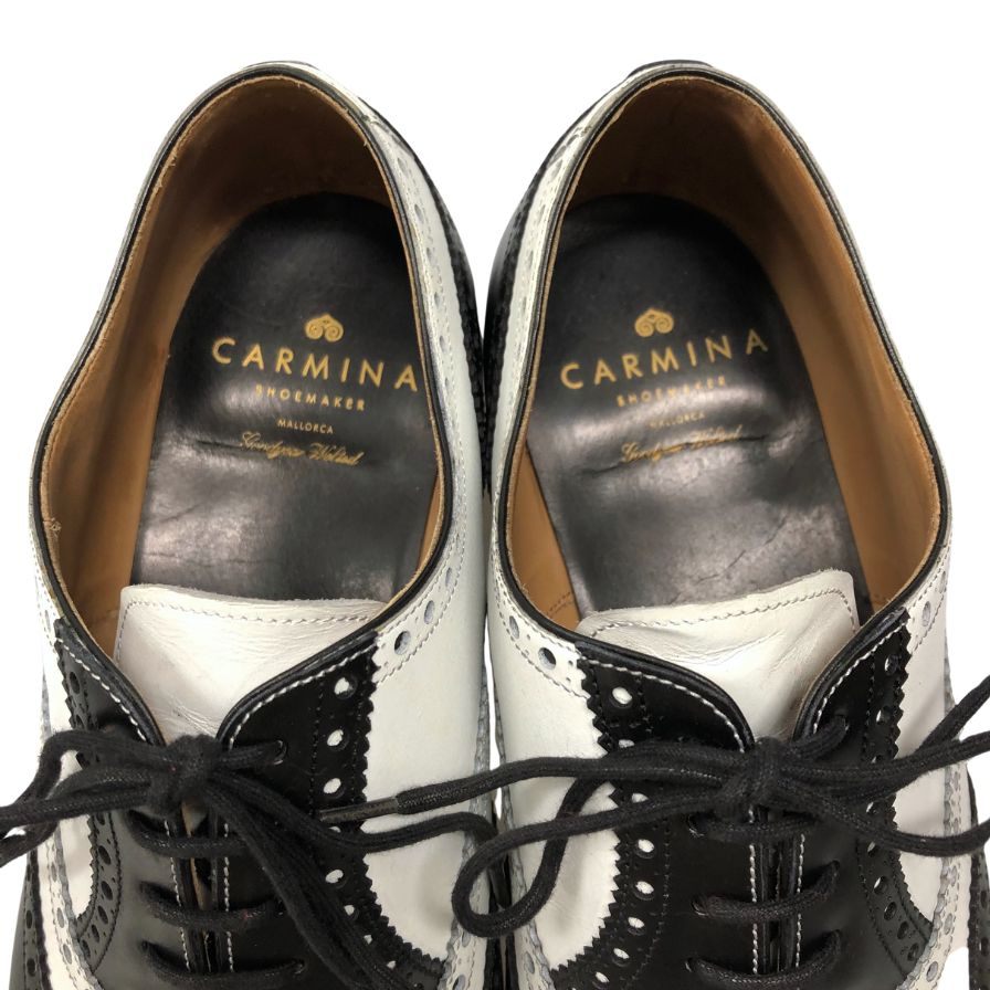 カルミナ スペクテイターシューズ レザー サイズ6.5 メンズ ブラック ホワイト CARMINA 約25.0cm【AFD13】