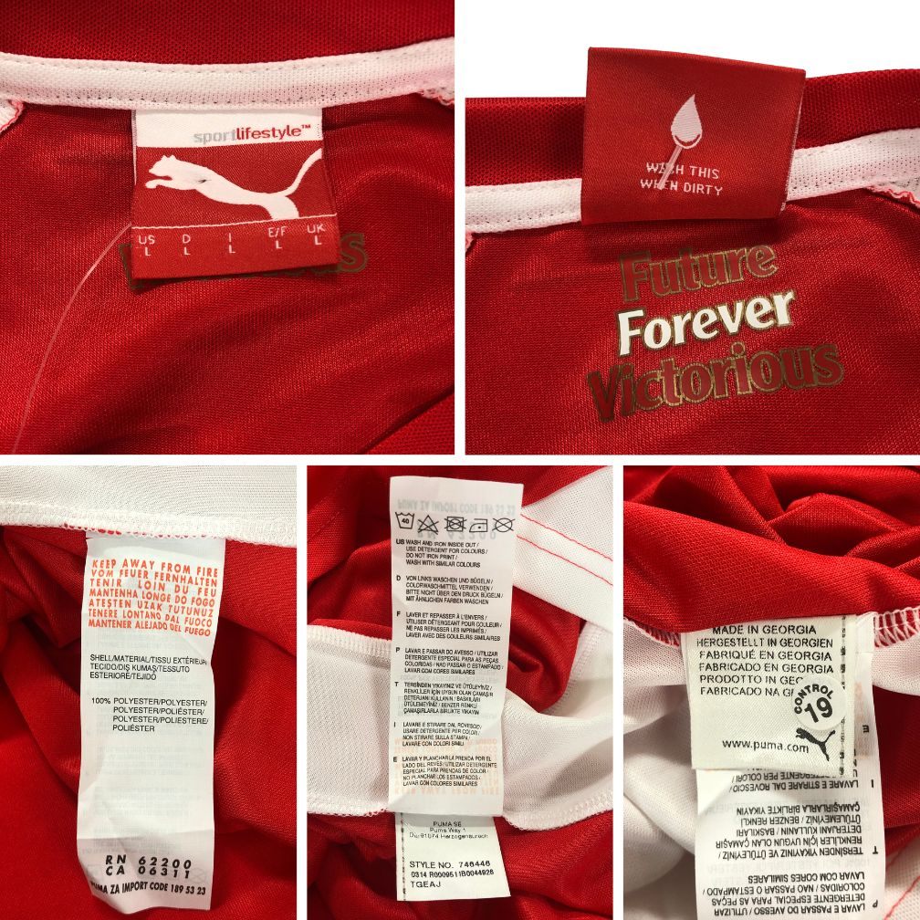新品同様◆プーマ 半袖Tシャツ ユニフォーム アーセナル 2014/2015 ユニセックス サイズL PUMA 【AFB21】