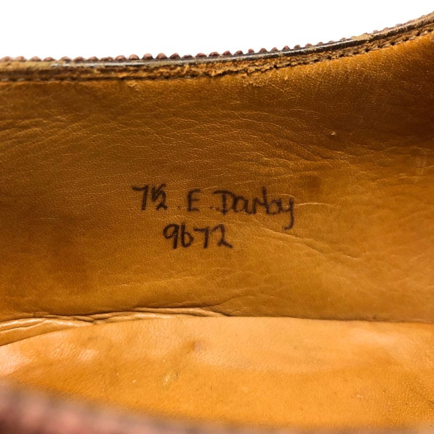 ジョンロブ レザーシューズ ダービー フルブローグ カーフ バーガンディアンティーク サイズ7.5E 9672 JOHN LOBB ビジネスシューズ 約26.0cm【LA】【中古】