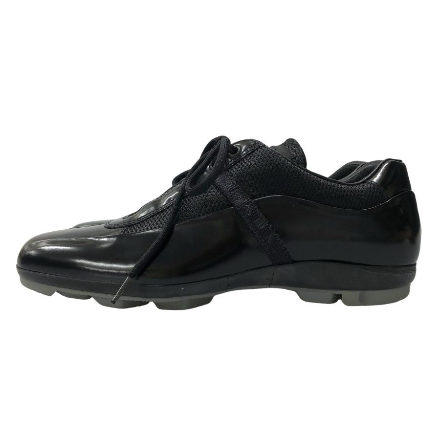 プラダ スポーツ スニーカー 3252 エナメル レディーズ サイズ25 ブラック PRADA 約25.0cm【AFD3】