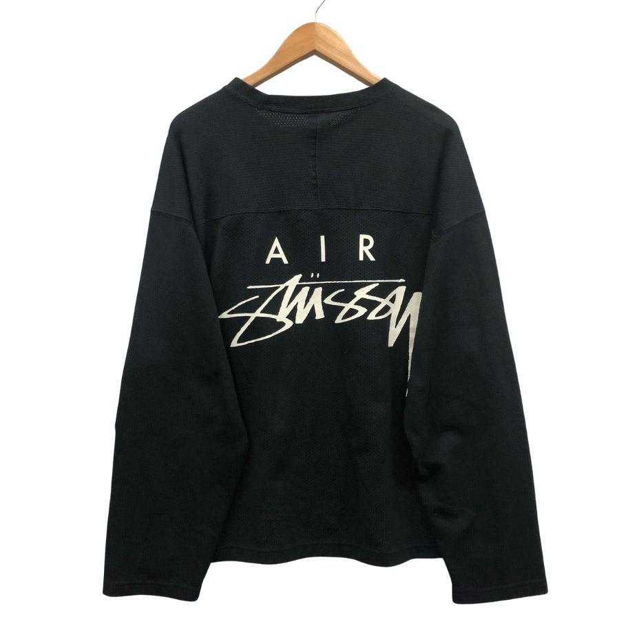 美品◆ステューシー×ナイキ カットソー ドライフィット メッシュジャージ ブラック メンズ サイズXL FJ9164ー010 STUSSY×NIKE 【AFB30】