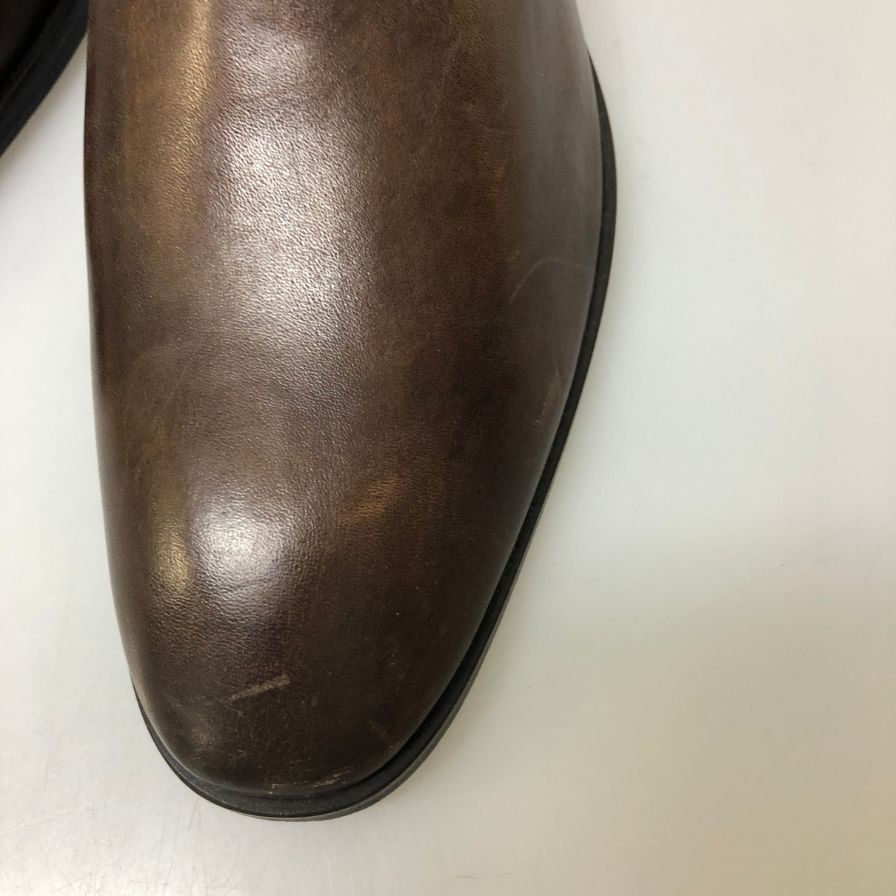 カルロメディチ レザーシューズ プレーントゥ イタリア製 メンズ サイズ40 ブラウン CARLO MEDICI 約25.0cm【AFC52】