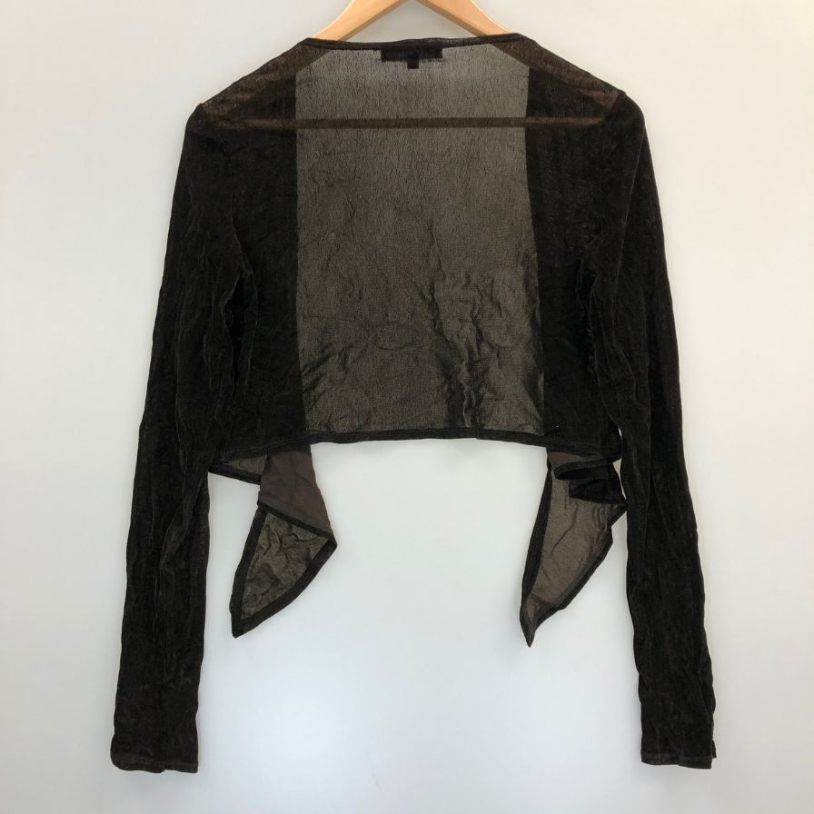 美品◆フォクシーニューヨーク フロッキーチュールボレロ 40サイズ ブラック レディース FOXEY NEWYORK 【AFB6】