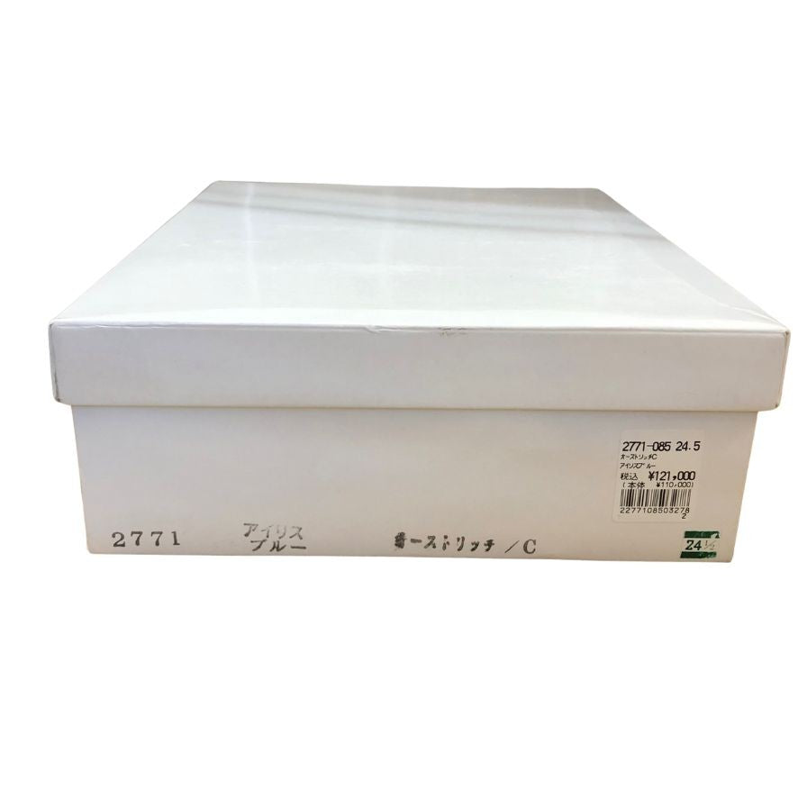 新宿屋 レザーブーツ オーストリッチ 2771-085 24.5cm レディース ブルー shinjukuya 約24.5cm【7F3-2】