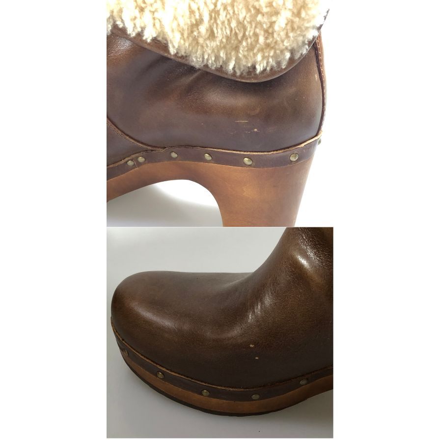 アグ ムートンブーツ ベイリーボタン ミニ ブラウン系 レディース サイズ25 1003889 UGG 約25.0cm【AFC29】