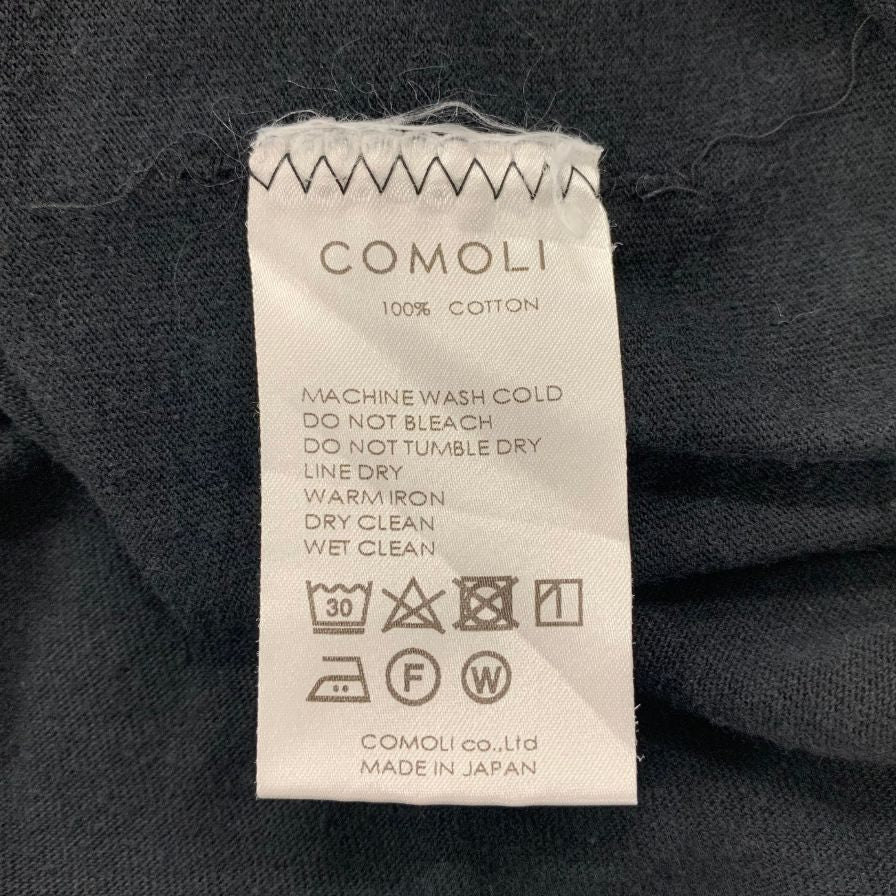 美品◆コモリ 空紡天竺 半袖Tシャツ ブラック サイズ3 メンズ V01ー05008 COMOLI 【AFB8】