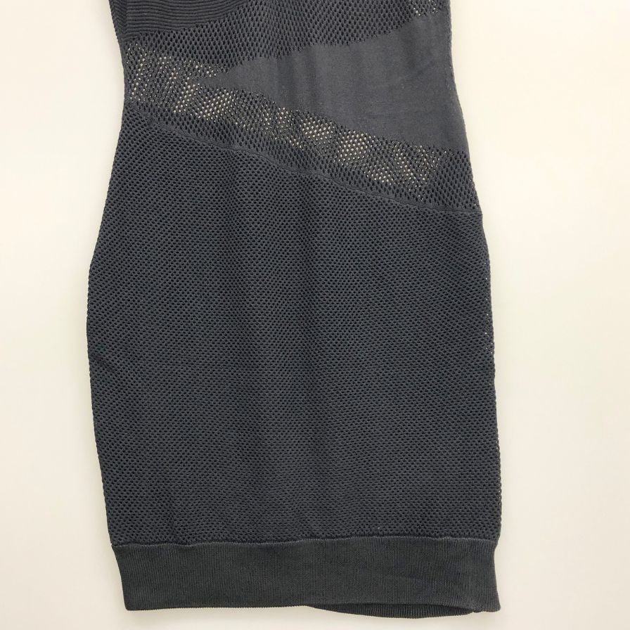 極美品◆ディーゼル ノースリーブワンピース メッシュ ニット ブラック レディース サイズS DIESEL 【AFB4】