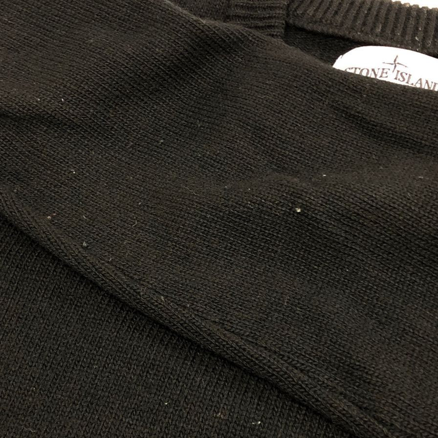 美品◆ストーンアイランド クルーネックニット ウール ブラック メンズ サイズM Stone Island 【AFB33】