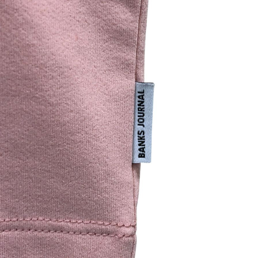 美品◆バンクスジャーナル Tシャツ ビッグロゴ ピンク メンズ サイズM BANKS JOURNAL 【AFB7】