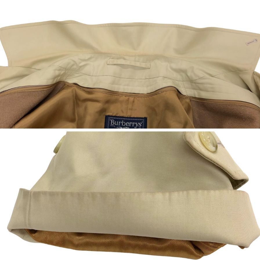 中古◆バーバリー バルカラーコート 90S 旧タグ ライナー付き ベージュ メンズ サイズ表記なし Burberry 【AFB43】