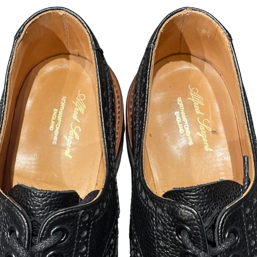 アルフレッド サージェント ウイングチップ ブラック グレインレザー メンズ サイズUK7D Alfred Sargent ビジネスシューズ 約25.5cm【LA】【中古】